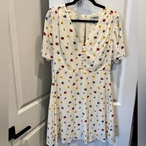 Madewell White Floral A Line Dress